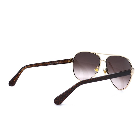 NEW KATE SPADE GENEVA/S 09Q GOLD BROWN AVIATOR WOMEN'S SUNGLASSES - Picture 7 of 14